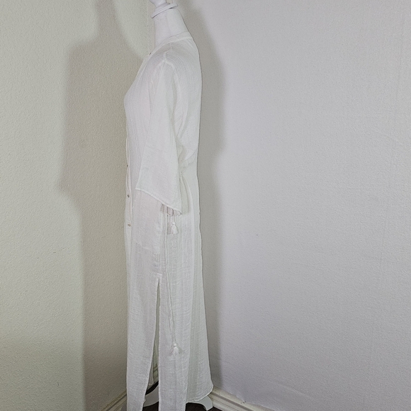 Robin Piccone Michelle Mandarin Collar Cover-Up Caftan Sz S Gauzy, Beach,Casual - Picture 7 of 16